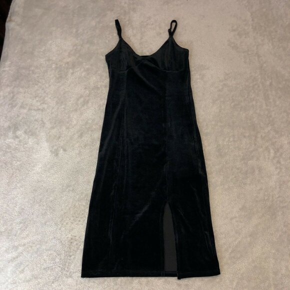 FOREVER 21 Black Velour Stretch Sleeveless Bodycon Style Dress Sz S - Picture 2 of 9